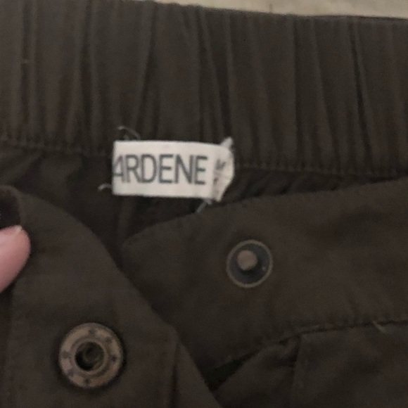 High-Rise Slouchy Olive Forest Green Tie-Up Belted Jogger Pants​ - Picture 4 of 6